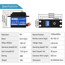 Load image into Gallery viewer, INJORA INJS020HV High Voltage Waterproof 20KG Digital Servo for 1/10 ARRMA KRATON
