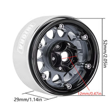 Load image into Gallery viewer, INJORA 1.9" Negative Offset 10.4mm Deep Dish Beadlock Wheel Rim for 1/10 RC Crawler (4)