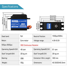 Load image into Gallery viewer, INJORA INJS035-360 35KG Servo winch 360° Spool