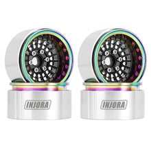 Load image into Gallery viewer, INJORA Turbine 1.9" Aluminum Beadlock Wheels With Rainbow Rings