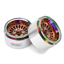 Load image into Gallery viewer, INJORA Turbine 1.9" Aluminum Beadlock Wheels With Rainbow Rings