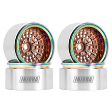 Load image into Gallery viewer, INJORA Turbine 1.9" Aluminum Beadlock Wheels With Rainbow Rings