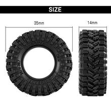 Load image into Gallery viewer, INJORA 0.7" 35*14mm King Trekker Tires for 1/30 SCX30 (T7014) (4)