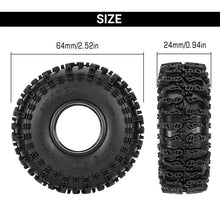 Load image into Gallery viewer, INJORA Cling On 1.0" 64*24mm Tires for 1/18 1/24 RC Crawlers