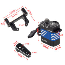 Load image into Gallery viewer, MEUS Racing digital high-torque 8.5KG Coreless High Torque Micro Servo with Adjustable Brass Servo Mount + Steering Horn for TRX4M