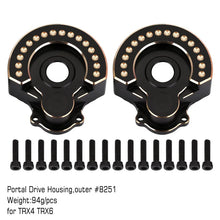 Load image into Gallery viewer, 94g/Pcs Black Brass Counterweight Outer Portal Drive Housing #8251 For TRX-4 TRX-6