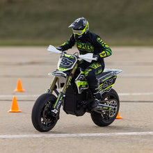 Load image into Gallery viewer, Promoto-SM 1/4 Super Moto Motorcycle, FXR, White: RTR Basic (Requires Battery and Charger)