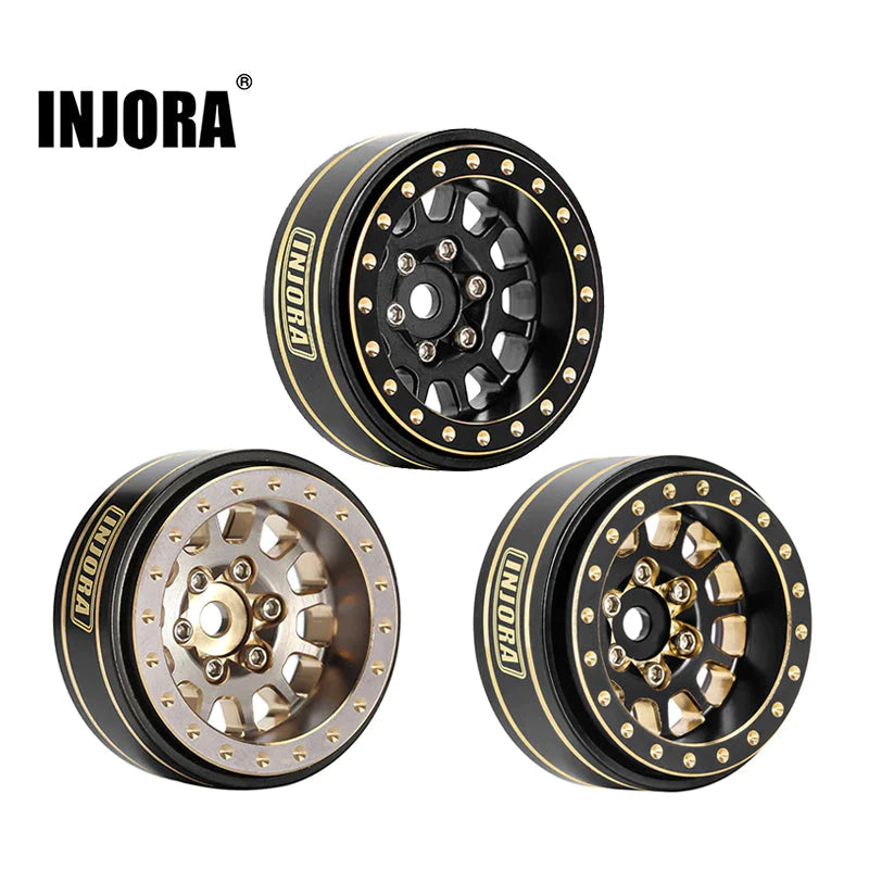 INJORA Jantes Beadlock 1.3 Déport -4.05mm Acier Pour RC Crawler 1/24 1/18 - 4 Pièces