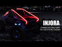Load and play video in Gallery viewer, INJORA Flexible Cuttable LED Strip Lights for 1/24 1/18 RC Cars (Red, Yellow, Blue)