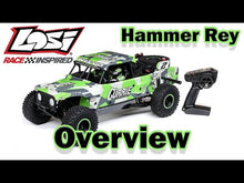 Load and play video in Gallery viewer, Hammer Rey, 1/10 4WD Rock Racer RTR By Losi