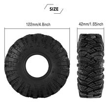 Load image into Gallery viewer, 1.9" 122*42mm Soft Rubber Mud Terrain Tires for 1/10 RC Crawlers (4)