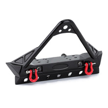Load image into Gallery viewer, Black Metal Front Bumper with Lights for 1/10 RC Crawler