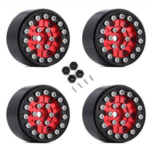 Load image into Gallery viewer, 1.0" CNC Aluminum Beadlock Rims 1/24th Scale, Red, Green, Orange, Grey