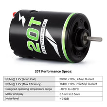 Load image into Gallery viewer, INJORA 540 Waterproof Brushed Motor 20T 27T 35T 45T for 1/10 RC Rock Crawler
