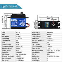 Load image into Gallery viewer, NJORA INJS025 25KG Large Torque Waterproof Metal Gear Digital Servo For RC Model
