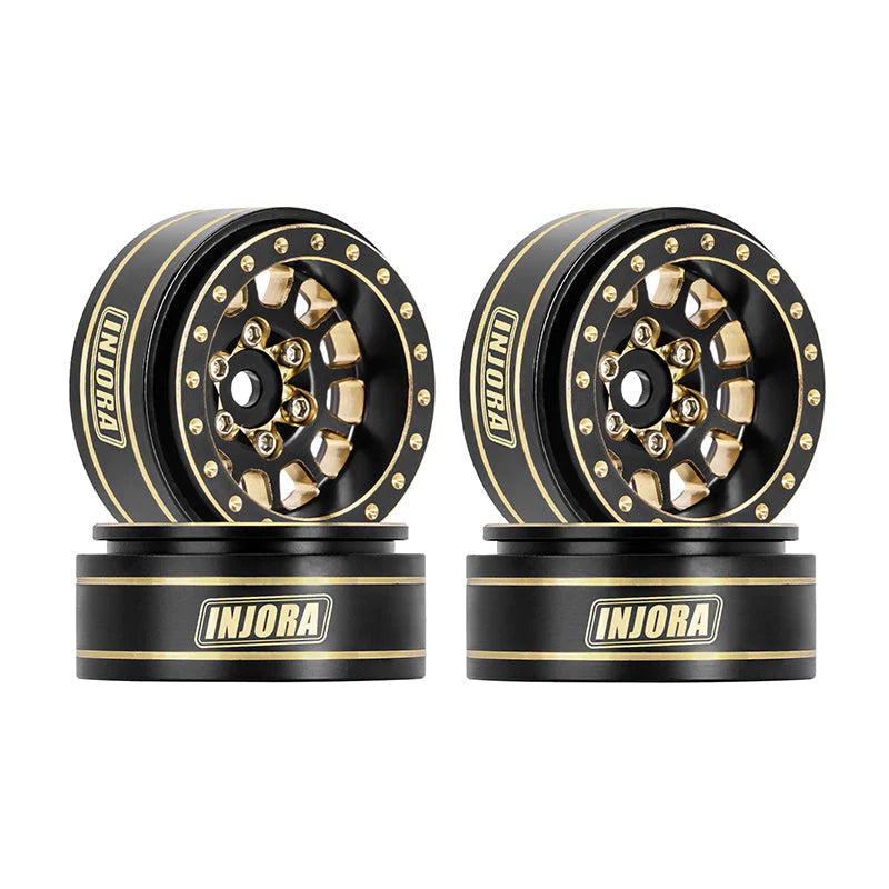 INJORA 1.0 Plus 12-Spoke Brass Beadlock Wheels 42g/Pcs Offset -3.75mm