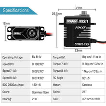 Load image into Gallery viewer, INJORA 11KG Coreless High Torque Micro Servo For 1/18 TRX4M
