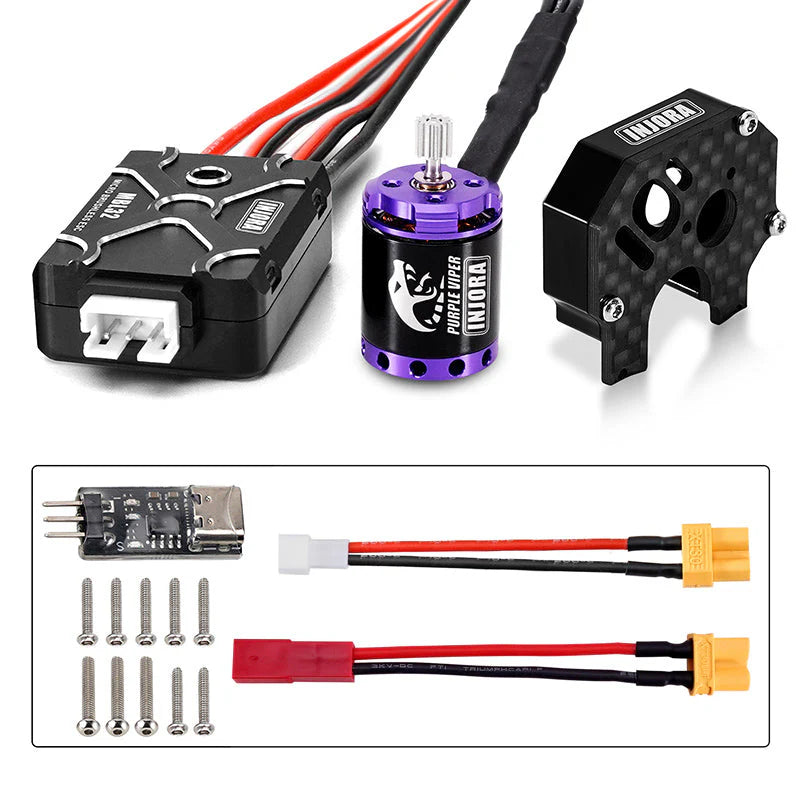 Variateur ESC Brushless étanche INJORA MBL32 G2 Et Moteur Fat Viper 2204 Injora Pour Scx24 Mbl32g2 Inm18