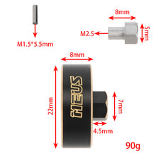 Load image into Gallery viewer, MEUS Racing Brass Wheel Hex Adaptor Counterweight Front Rear Wheel Weights Hubs +4.5MM Upgrade Parts 21g/PC for TRX-4M 1/18
