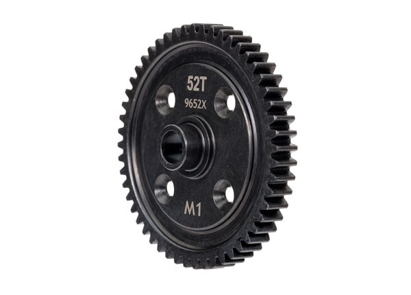 Spur gear, 52-tooth, machined steel (1.0 metric pitch)