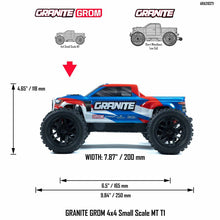 Load image into Gallery viewer, 1/18 GRANITE GROM MEGA 380 Brushed 4X4 Monster Truck RTR with Battery &amp; Charger
