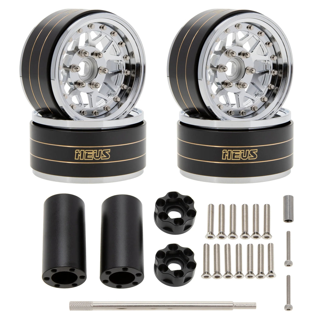 MEUS Racing Brass Aluminum 1.9″ Beadlock Wheels Supports Front Rear Twin Wheels