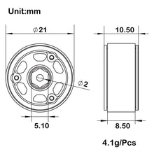 Load image into Gallery viewer, MEUS Racing Model C 0.7-inch Beadlock Wheels Rims Deep-Dish Wheel for 1/30 Axial SCX30 1/32 Redcat Ascent-32
