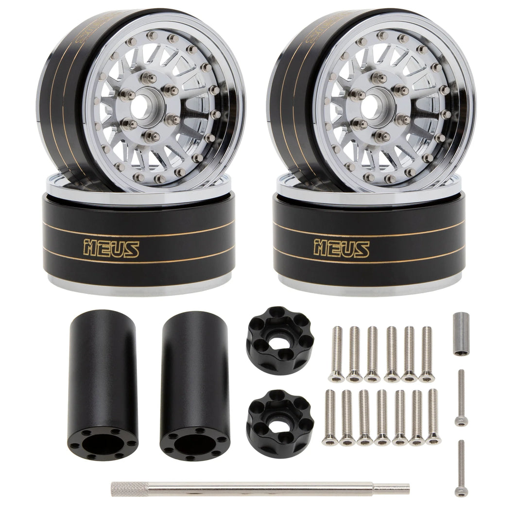MEUS Racing Brass Aluminum 1.9″ Beadlock Wheels Supports Front Rear Twin Wheels