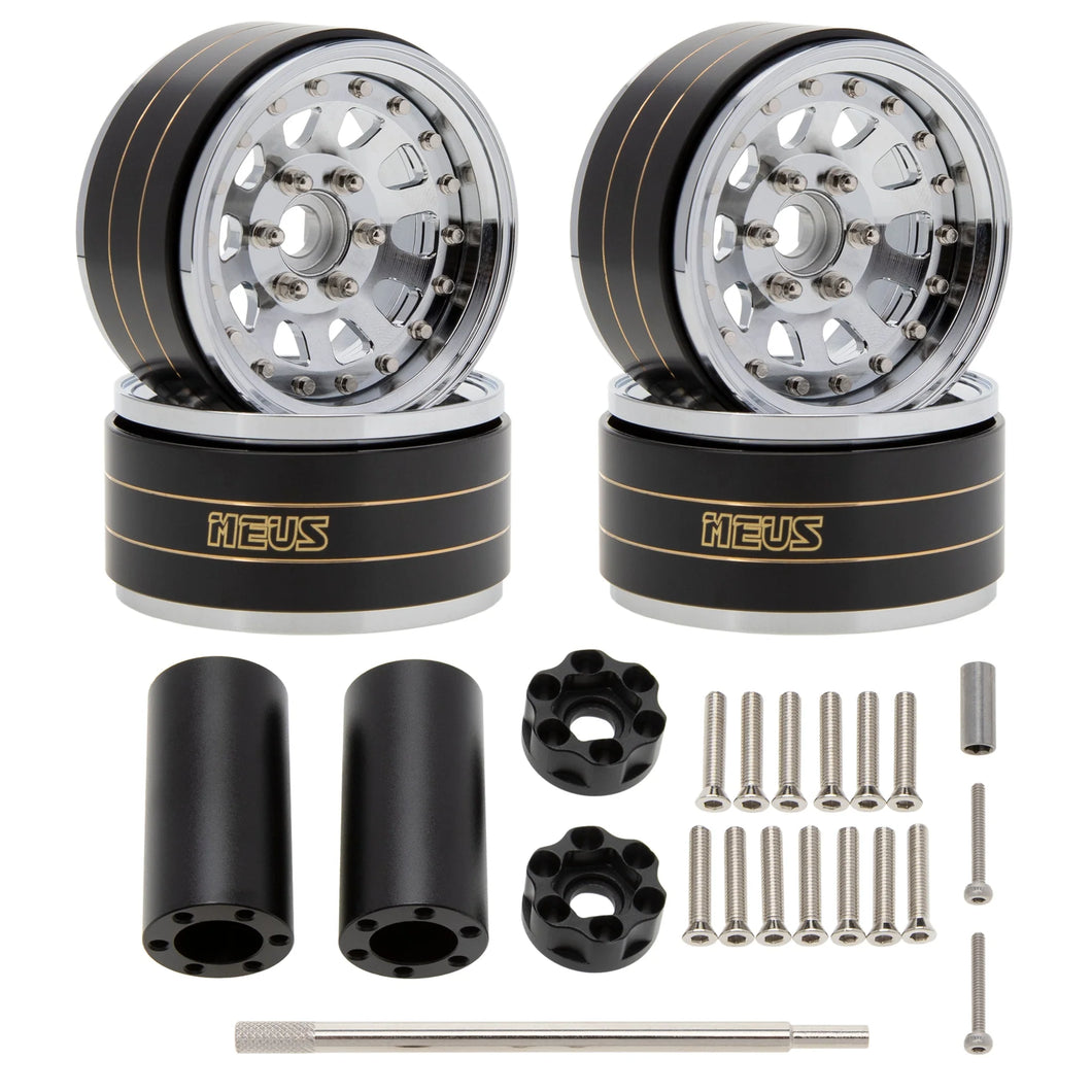 MEUS Racing Brass Aluminum 1.9″ Beadlock Wheels Supports Front Rear Twin Wheels