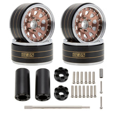 Load image into Gallery viewer, MEUS Racing Brass Aluminum 1.9″ Beadlock Wheels Supports Front Rear Twin Wheels

