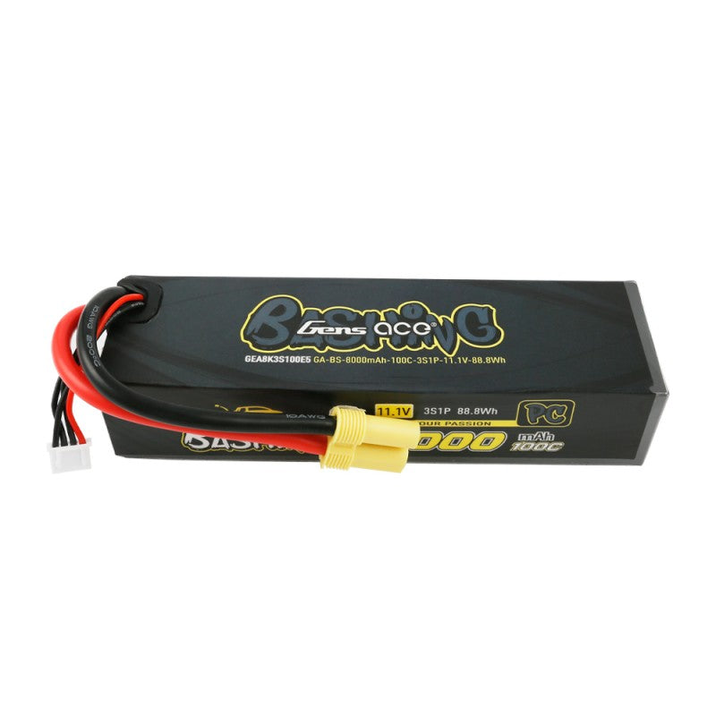 Gens Ace 8000mAh 3S 11.1v 100C 157x45x34mm 507g EC5 Plug Basher Pro Series