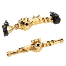 Load image into Gallery viewer, MEUS Racing Metal Front Rear Straight Axles Housings with Brass Steering knuckles &amp; Servo Mount for 1/10 Vanquish H10 Optic
