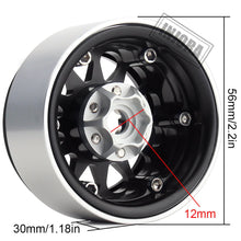 Load image into Gallery viewer, INJORA 4PCS 1.9" 12-spoke Metal Beadlock Wheel Rims for 1/10 RC Crawler
