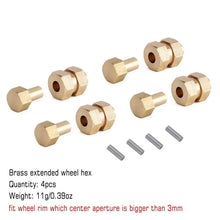 Load image into Gallery viewer, 4PCS Brass Wheel Hex Hub 5mm Extensions for Axial SCX24
