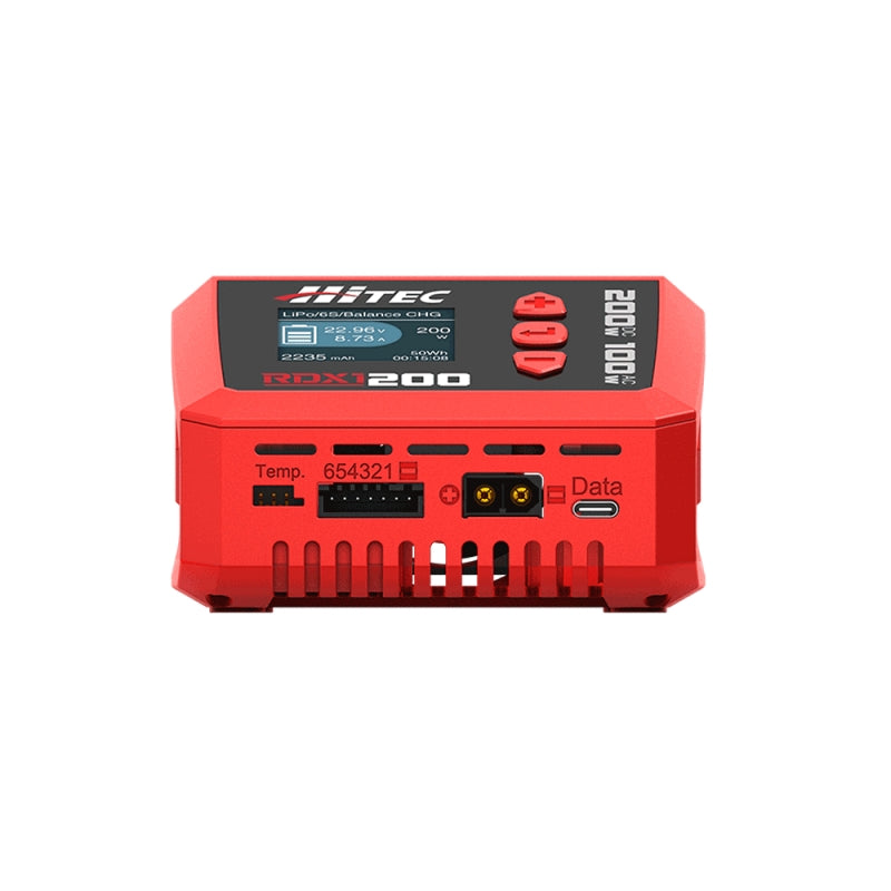 Hitec RDX1 200 Charger AC/240V 100W, DC 6-30V/200W, 6S Li/HV/FE/Ion
