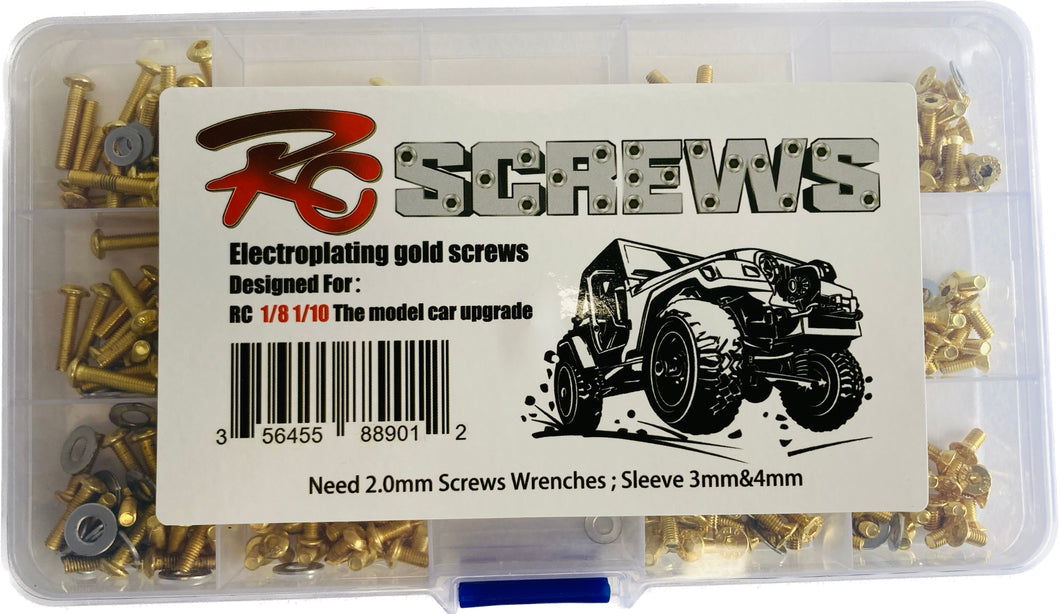 1/10 1/8 RC Car M3 screws set Gold