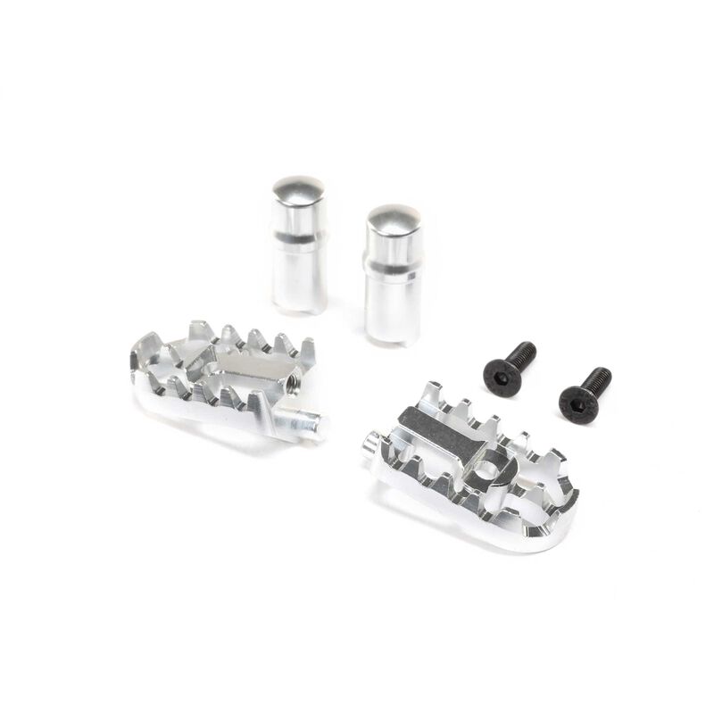 Aluminum Foot Pegs, Silver: PM-MX