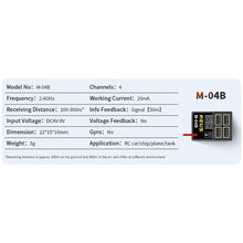 Load image into Gallery viewer, 4 Channel M-04B/A Receiver for MEUS Racing ME-8B Radio
