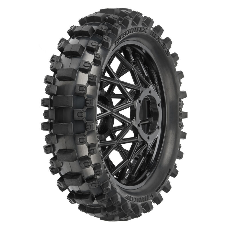 Dunlop Geomax MX33 V2 Bead CR4 Rear Tire MTD Bullyspoke Black: Promoto-MX by Proline