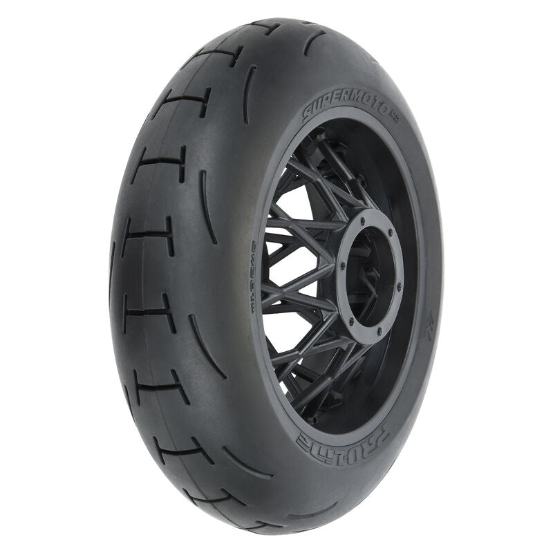 Supermoto V2 S3 Rear Tire Mounted on Black Supermoto Wheel for Promoto-MX/SM