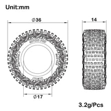 Load image into Gallery viewer, MEUS Racing 0.7-Inch Pro Pin Super Soft Tires for 1/30 Axial SCX30 1/32 Redcat Ascent-32
