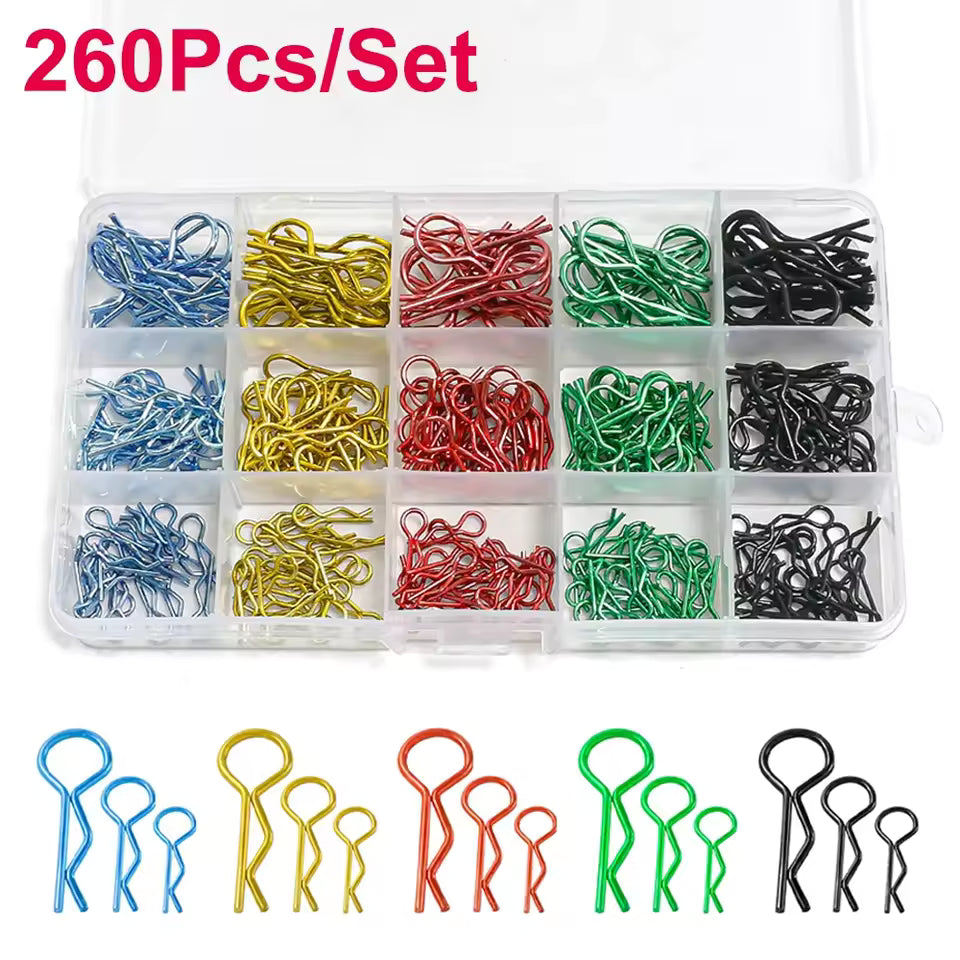 260 Piece body pin set 1/6 to 1/24 scale – GT RC