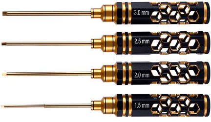 Golden Black Titanium Hexagon Screwdrivers 4PCS Allen 1.5/2.0/2.5/3.0