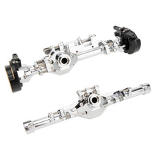 Load image into Gallery viewer, MEUS Racing Metal Front Rear Straight Axles Housings with Brass Steering knuckles &amp; Servo Mount for 1/10 Vanquish H10 Optic
