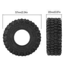 Load image into Gallery viewer, 1.0&quot; 57*22mm Rock Crawling Tires For 1/18 1/24 RC Crawlers
