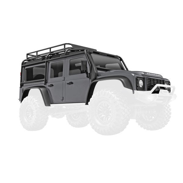 Traxxas 9712-SLVR - Body, Land Rover Defender, complete.Silver, Green, Red, Blue