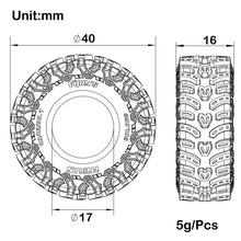 Load image into Gallery viewer, MEUS Racing 0.7-Inch Viper Super Soft Tires for 1/30 Axial SCX30 1/32 Redcat Ascent-32
