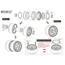 Load image into Gallery viewer, MEUS Racing Brass Aluminum 1.9″ Beadlock Wheels Supports Front Rear Twin Wheels
