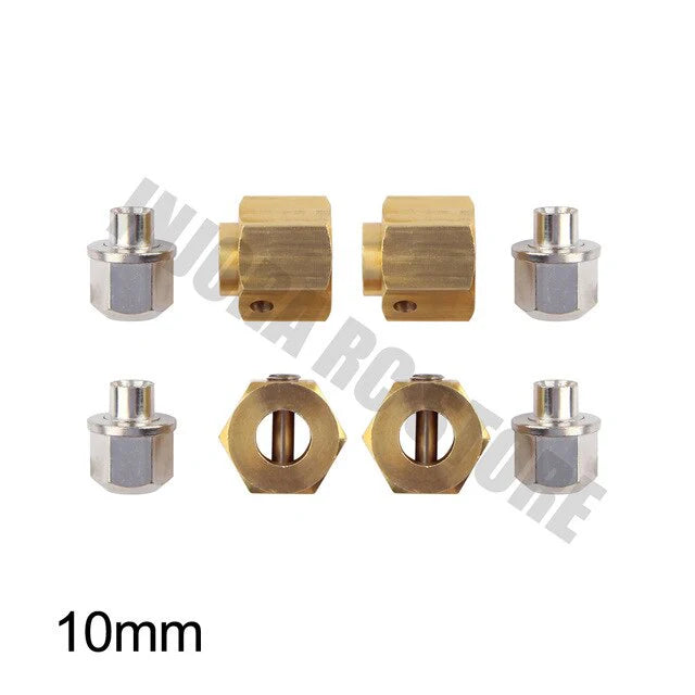 4PCS 12mm Heavy Brass Wheel Hex Hub Extenders For Traxxas TRX4