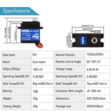 Load image into Gallery viewer, INJS2065 7KG 2065 Digital Servo Waterproof High Voltage Sub Micro Shift Servo
